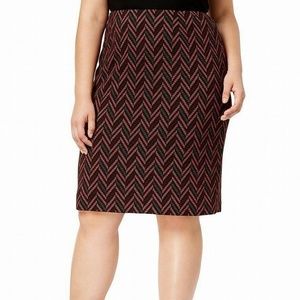Kasper Chevron Sangria-Black skirt
